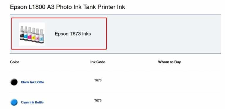 Epson Printer Ink Compatibility Chart